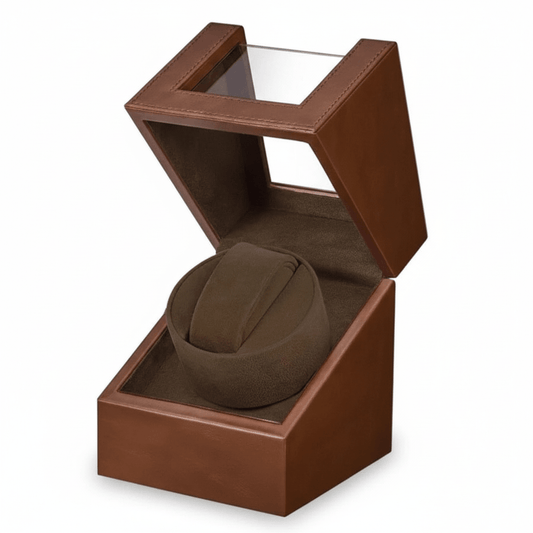 Adervia – Single Automatic Watch Winder with PU Leather Display Case